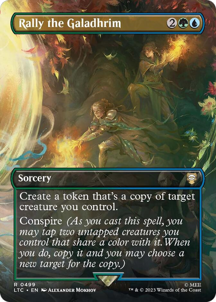 Rally the Galadhrim (Borderless) (LTC-499) - Tales of Middle-earth Commander Foil