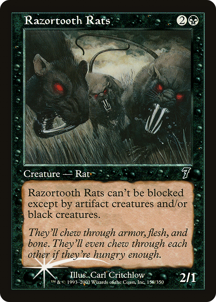 Razortooth Rats (7ED-158★) - 7th Edition Foil