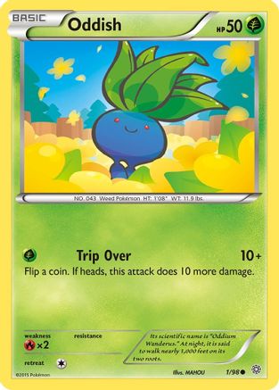 Oddish 001/98 - Reverse Holofoil XY Ancient Origins - Common