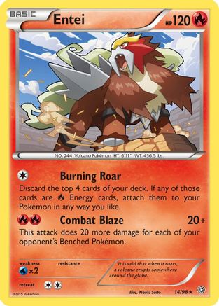 Entei (14) 014/98 - Reverse Holofoil XY Ancient Origins - Rare