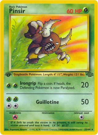 Pinsir (25) 025/64 - 1st Edition Jungle - Rare