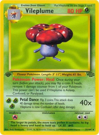 Vileplume (31) 031/64 - 1st Edition Jungle - Rare