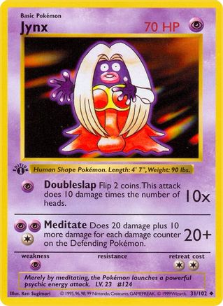 Jynx 031/102 - Unlimited Base Set Shadowless - Uncommon