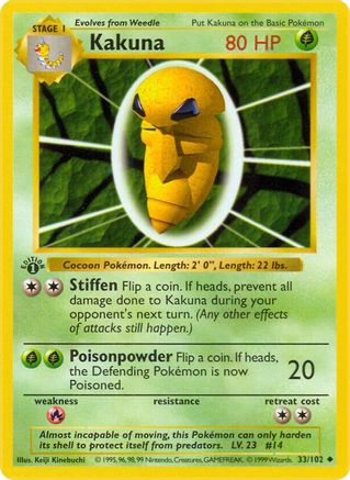 Kakuna 033/102 - 1st Edition Base Set Shadowless - Uncommon
