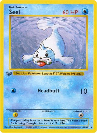 Seel 041/102 - 1st Edition Base Set Shadowless - Uncommon