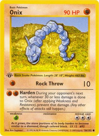 Onix 056/102 - 1st Edition Base Set Shadowless - Common