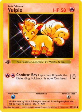 Vulpix 068/102 - Unlimited Base Set Shadowless - Common