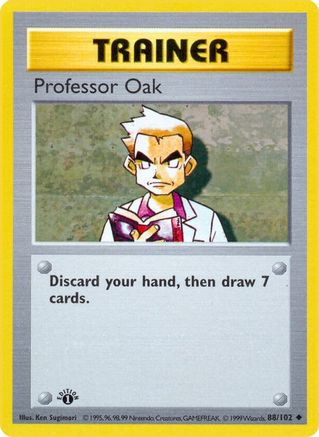 Professor Oak 088/102 - 1st Edition Base Set Shadowless - Uncommon