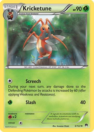 Kricketune 006/122 - Reverse Holofoil XY BREAKpoint - Uncommon