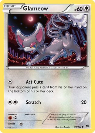 Glameow 093/122 - Reverse Holofoil XY BREAKpoint - Common