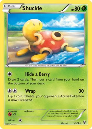 Shuckle 001/124 - Reverse Holofoil XY Fates Collide - Uncommon