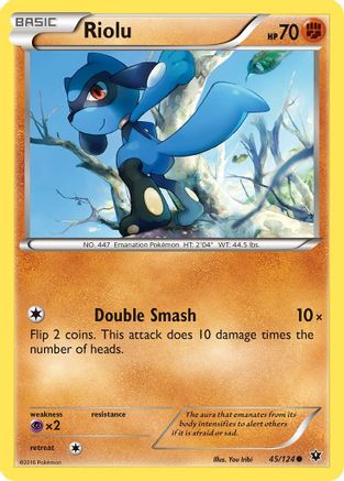 Riolu (45) 045/124 - Reverse Holofoil XY Fates Collide - Common
