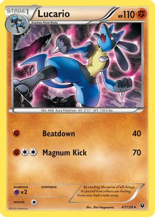 Lucario (47) 047/124 XY Fates Collide - Rare