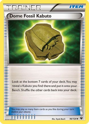 Dome Fossil Kabuto 096/124 - Reverse Holofoil XY Fates Collide - Uncommon