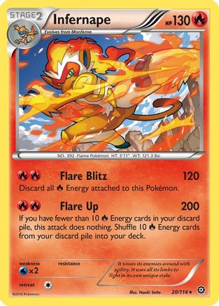 Infernape 020/114 - Reverse Holofoil XY Steam Siege - Holo Rare