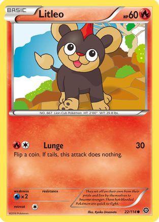 Litleo 022/114 - Reverse Holofoil XY Steam Siege - Common