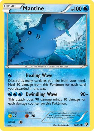 Mantine 027/114 - Reverse Holofoil XY Steam Siege - Common
