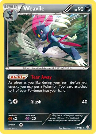 Weavile 061/114 - Reverse Holofoil XY Steam Siege - Rare