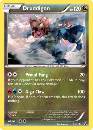 Druddigon 083/114 - Reverse Holofoil XY Steam Siege - Rare