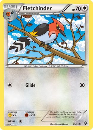 Fletchinder 095/114 - Reverse Holofoil XY Steam Siege - Uncommon