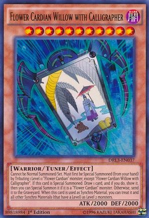 Flower Cardian Willow with Calligrapher (DRL3-EN037) - Dragons of Legend: Unleashed 1st Edition