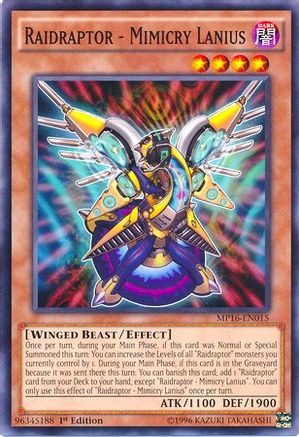 Raidraptor - Mimicry Lanius (MP16-EN015) - 2016 Mega-Tins Mega Pack 1st Edition