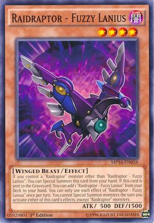 Raidraptor - Fuzzy Lanius (MP16-EN058) - 2016 Mega-Tins Mega Pack 1st Edition