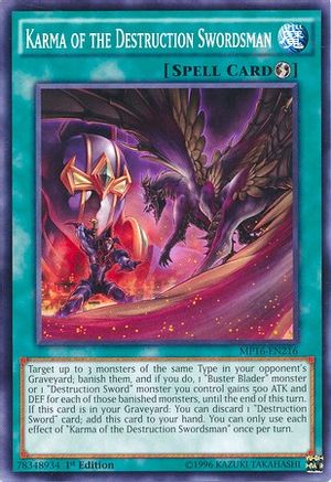 Karma of the Destruction Swordsman (MP16-EN216) - 2016 Mega-Tins Mega Pack 1st Edition