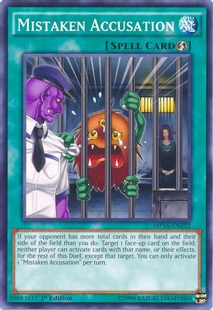 Mistaken Accusation (MP16-EN222) - 2016 Mega-Tins Mega Pack 1st Edition