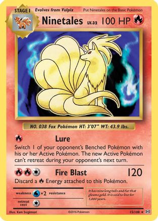 Ninetales 015/108 - Holofoil XY Evolutions - Holo Rare