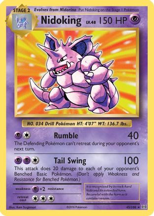 Nidoking 045/108 - Reverse Holofoil XY Evolutions - Holo Rare