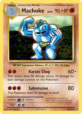 Machoke 058/108 - Reverse Holofoil XY Evolutions - Uncommon