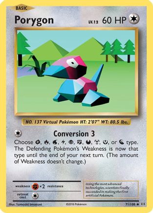 Porygon 071/108 - Reverse Holofoil XY Evolutions - Uncommon