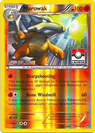 Marowak 078/162 - Reverse Holofoil League & Championship Cards - Promo