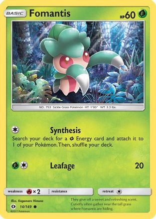 Fomantis 014/149 - Reverse Holofoil SM Base Set - Common