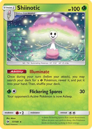 Shiinotic 017/149 - Reverse Holofoil SM Base Set - Holo Rare