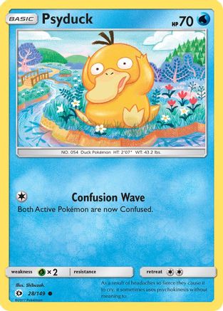 Psyduck 028/149 - Reverse Holofoil SM Base Set - Common