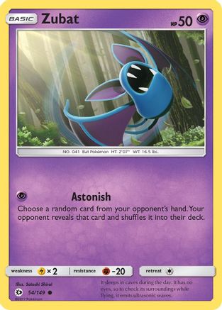Zubat 054/149 - Reverse Holofoil SM Base Set - Common