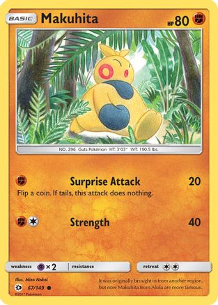 Makuhita 067/149 - Reverse Holofoil SM Base Set - Common
