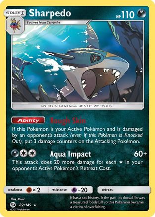 Sharpedo 082/149 - Holofoil SM Base Set - Holo Rare