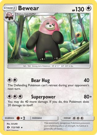 Bewear 112/149 - Reverse Holofoil SM Base Set - Rare