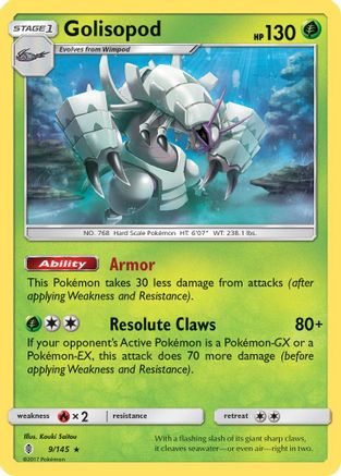 Golisopod 009/145 - Reverse Holofoil SM Guardians Rising - Holo Rare