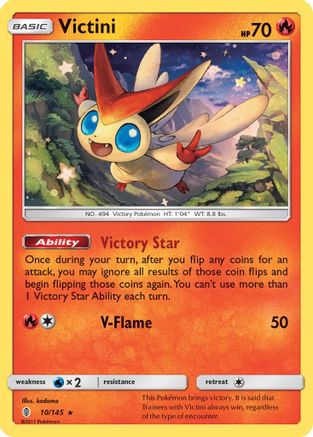 Victini 010/145 - Reverse Holofoil SM Guardians Rising - Holo Rare