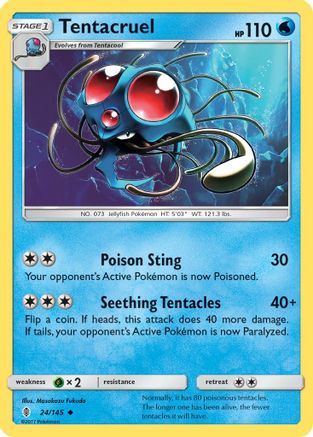 Tentacruel 024 - Reverse Holofoil SM Guardians Rising - Uncommon
