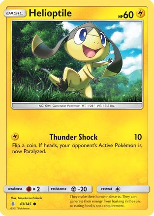 Helioptile 043 - Reverse Holofoil SM Guardians Rising - Common