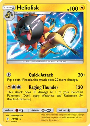 Heliolisk 044 - Reverse Holofoil SM Guardians Rising - Rare