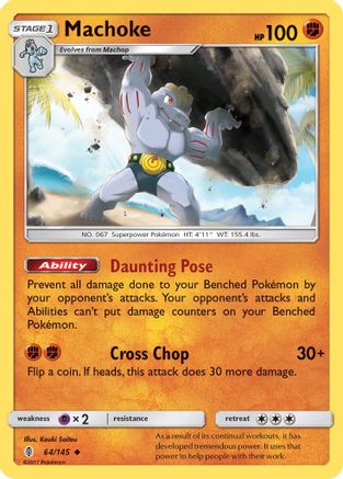 Machoke 064/145 - Reverse Holofoil SM Guardians Rising - Uncommon