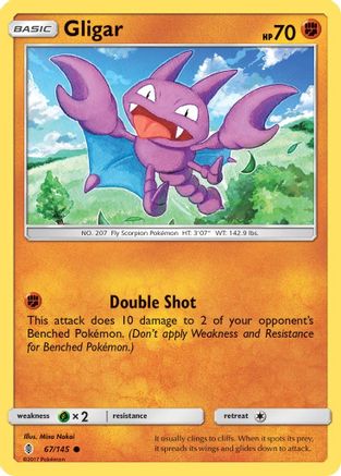 Gligar 067/145 - Reverse Holofoil SM Guardians Rising - Common