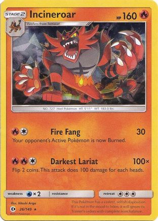 Incineroar 026/149 - Holofoil Deck Exclusives - Holo Rare