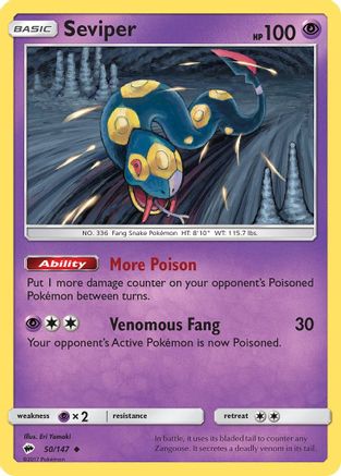 Seviper 050/147 SM Burning Shadows - Uncommon